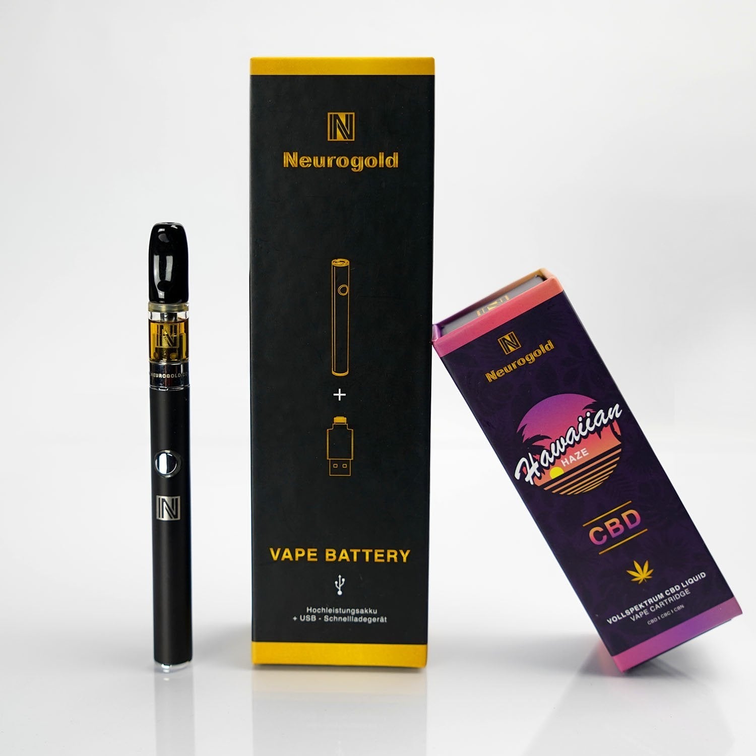 Neurogold "Hawaiian Haze"-Bundle Vape Pen + CBD Kartusche 0,5ml - NEUROGOLD